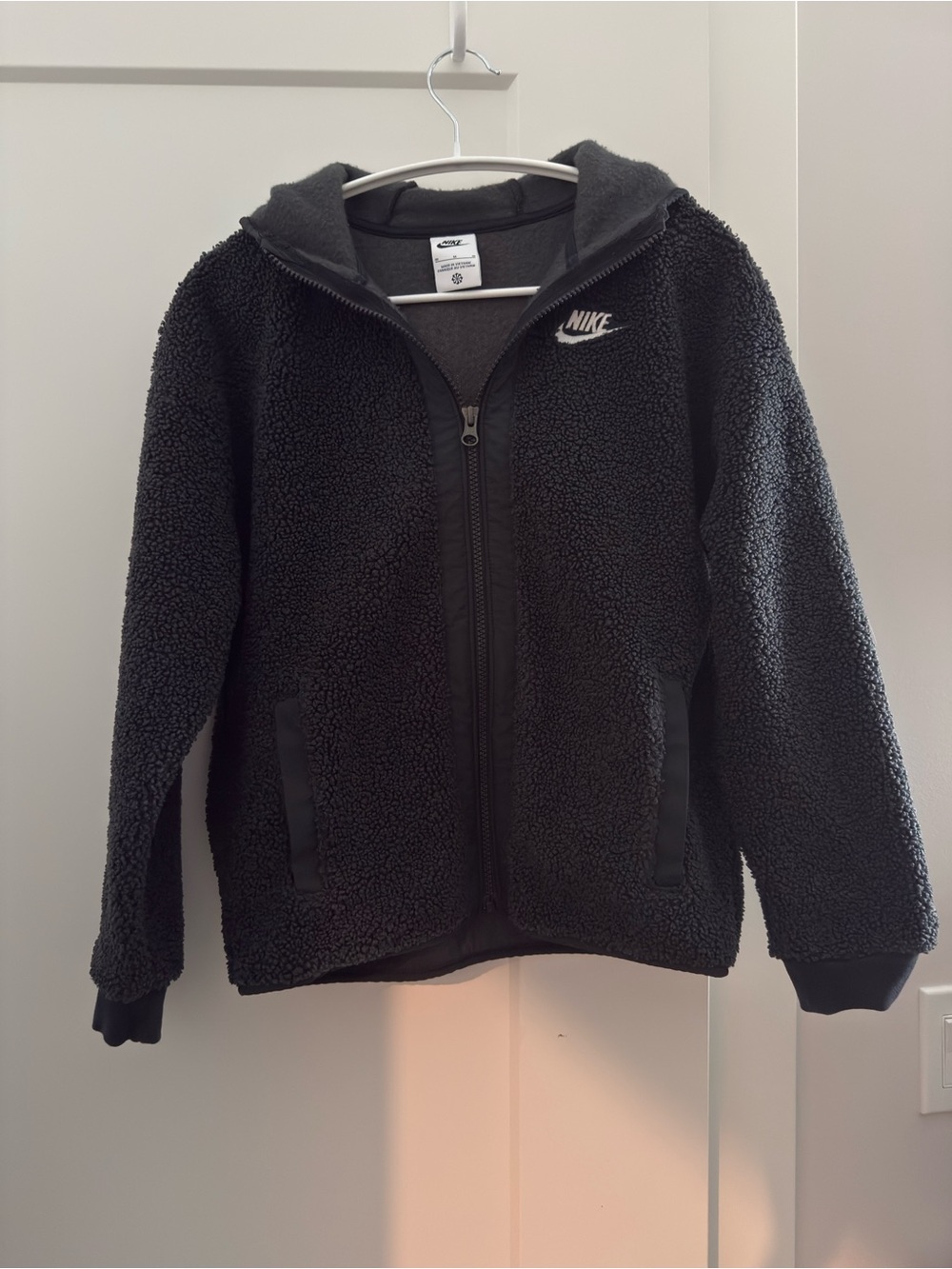 Nike Kids Black Sherpa Full-Zip Hoodie